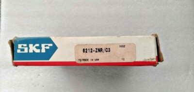 6212 ZNR C3 Ball Bearing Single Shielded With Snap Ring NEW OPEN SKF USA 6212ZNR