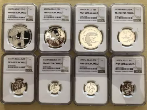 Belize 1979 Silver Coin Set NGC PF69-70 Nice Box