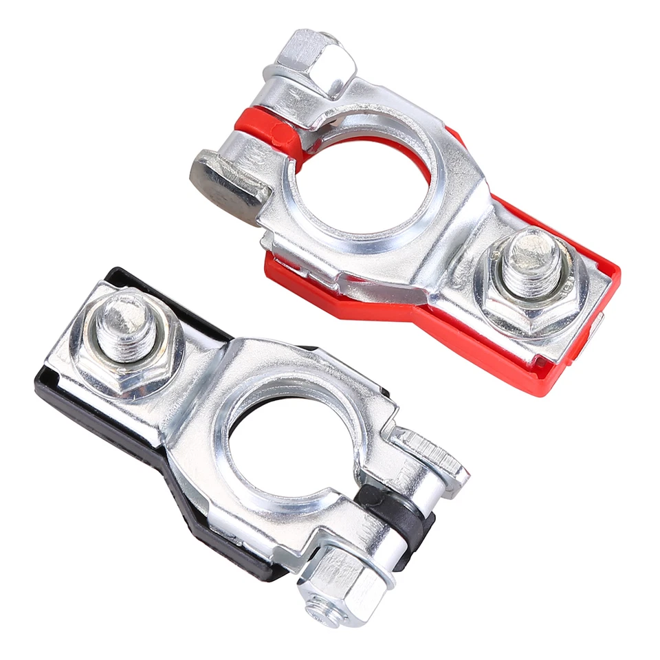 2PCS Car Battery Terminal Clamp Connectors Positive Negative Release Disconnect Foto 3 de 4