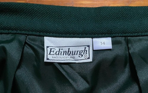 Vintage Edinburgh Scotland Plaid Pleated Skirt Womens Sz 14 MediumPure New Wool - Picture 10 of 10