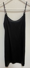 Vintage VANITY FAIR Black Silky Nylon Full Slip Lingerie Size 34 / 18  