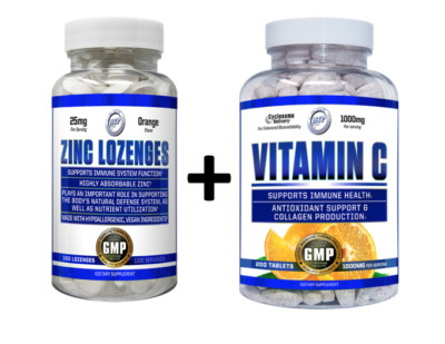 Liposomal Vitamin C 1000mg + Zinc Lozenges 25mg 100 Days Supply IMMUNITY STACK 