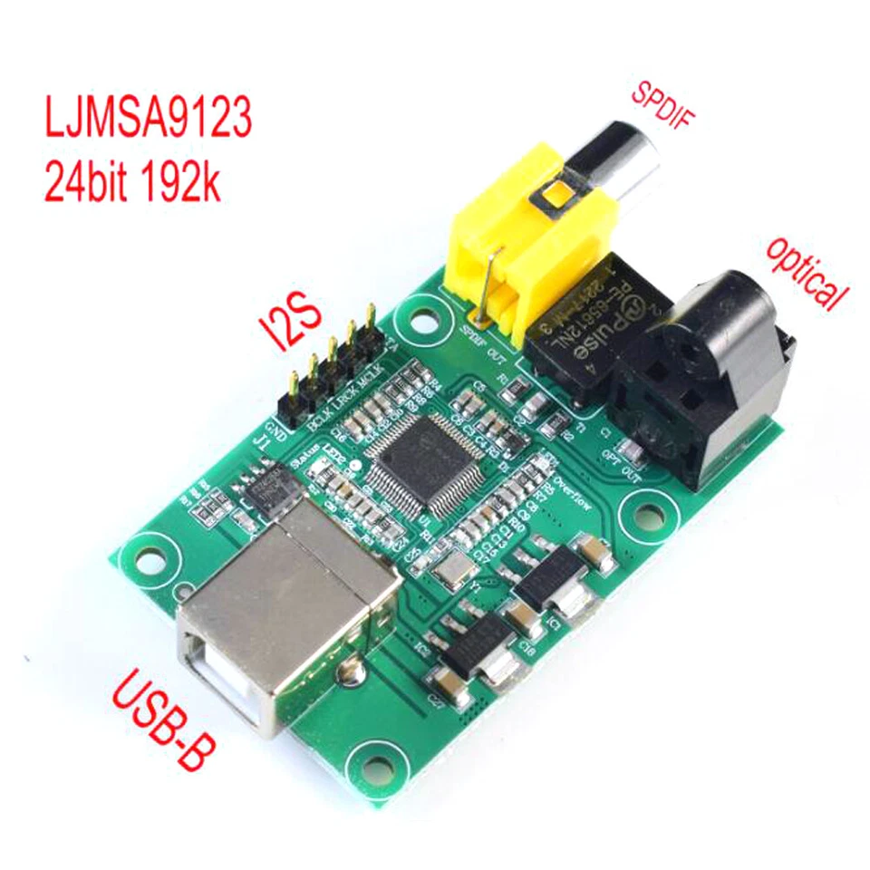 SA9123 USB To SPDIF Optical I2S Output 24BIT 192K USB Audio Streaming Controller - Image 3 of 4