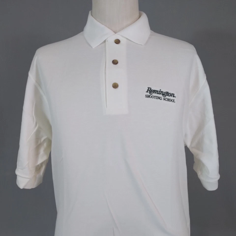 Remington Arms Golf Polo Hombre Grande Blanco Manga Corta Algodón NUEVO Foto 2 de 4