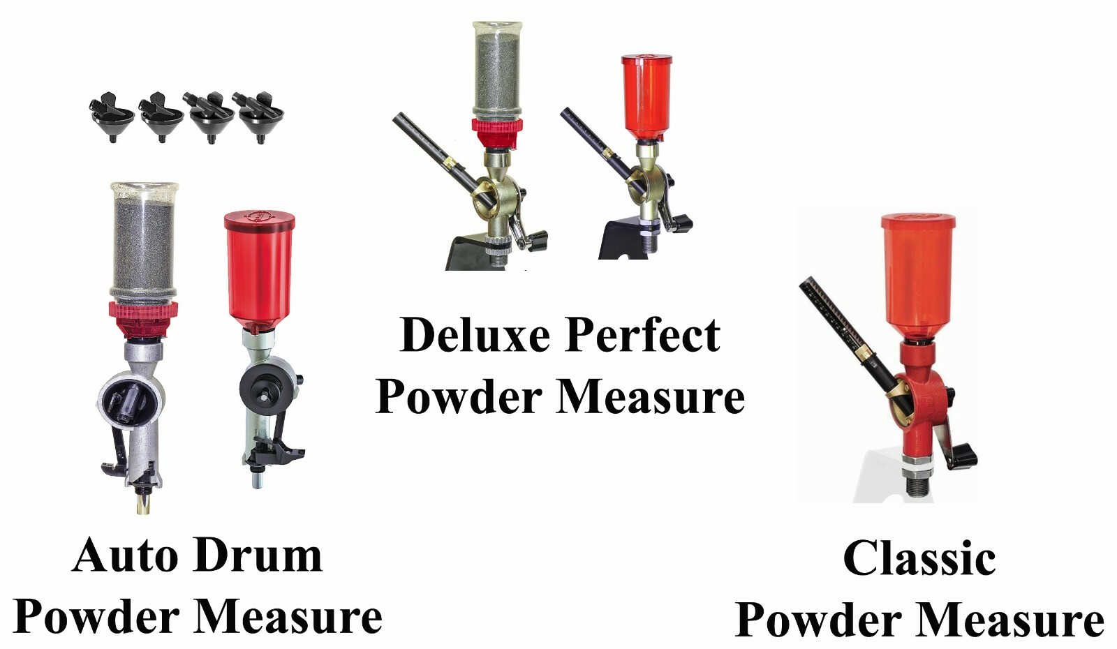 Lee Powder Measure UPGRADE 4pcs Knob fits Deluxe, Classic, Auto Drum