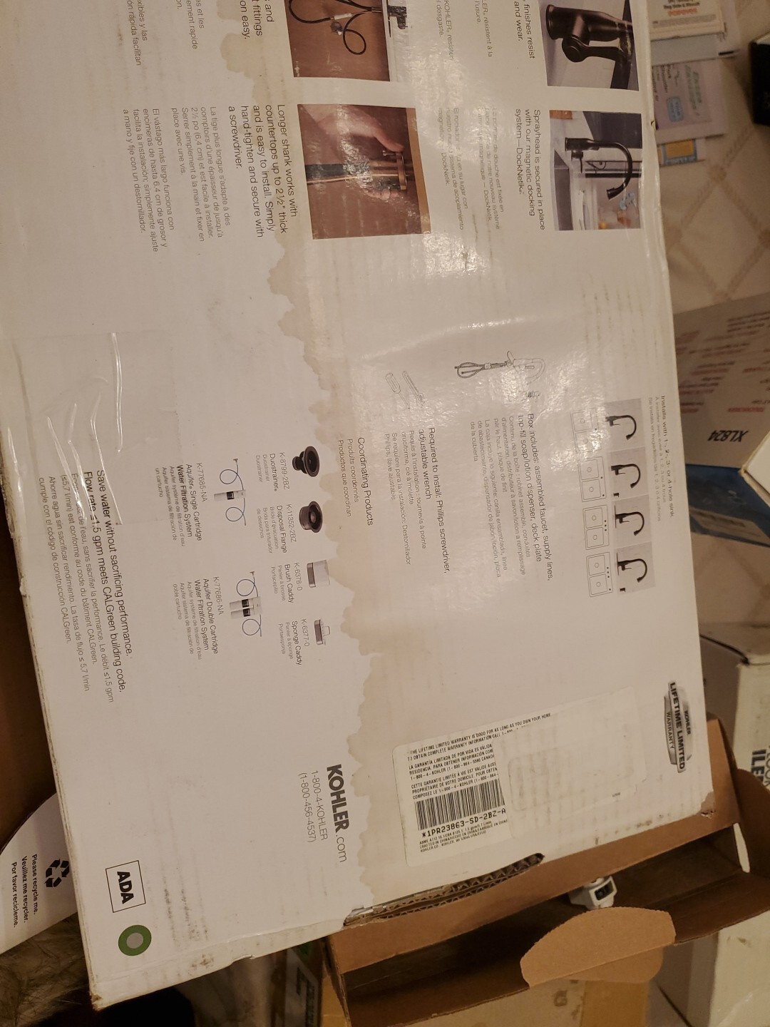 Kohler Motif Kitchen Faucet with Pull Down Sprayer and Soap Dispenser,