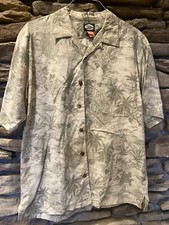  158 EUC TOMMY BAHAMA MENS HAWAIIAN PRINT SILK CAMP ALOHA SHIRT MEDIUM