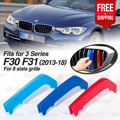 M-Sport 8 Leiste 3 Streifen Nieren Grill ABDECKUNG Für BMW 3er F30 F31 2013-2018