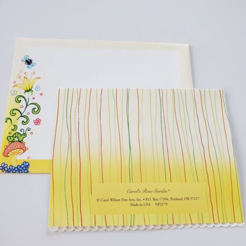 Blank Note Card Embossed Don't Worry Bee Happy Carol Wilson Carol's Rose Garden - Picture 2 of 2