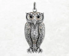 Cute Owl Bird Pendant 925 Sterling Silver