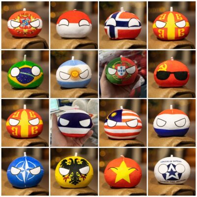 10cm Country Ball Plush Toys Polandball Pendant Countryball Country Flag Balls