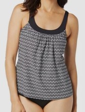 Coco Reef Women's Black Ultra Fit Tankini Top Swimwear Size 36D
