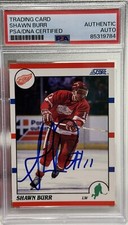 1990 Score Shawn Burr #49 Detroit Red Wings PSA / DNA RARE! Authentic Auto