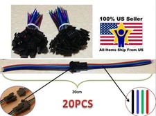 10 pair Male&Female 4 Pin Connector with wire for 5050/3528 RGB Led Driver/Strip