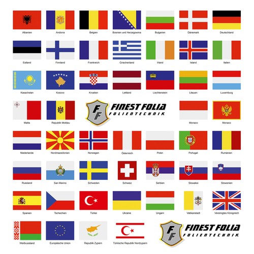 50Stk Länderfahnen Set DIN A4 Aufkleber Flaggen Sticker Auto Rad Modell R108 - 第 1/7 張圖片