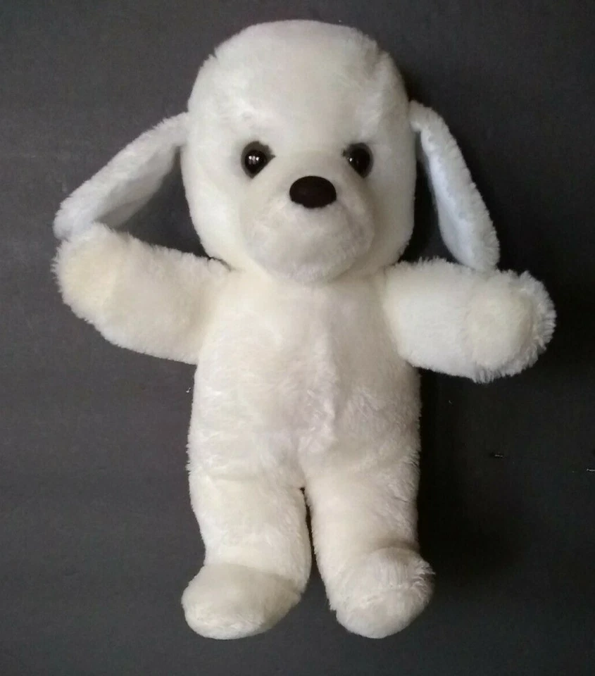 1987 年麦卡锡小狗白色狗填充毛绒柔软玩具 11 英寸 Prestige Love 复古 — 第 2/4 张图片