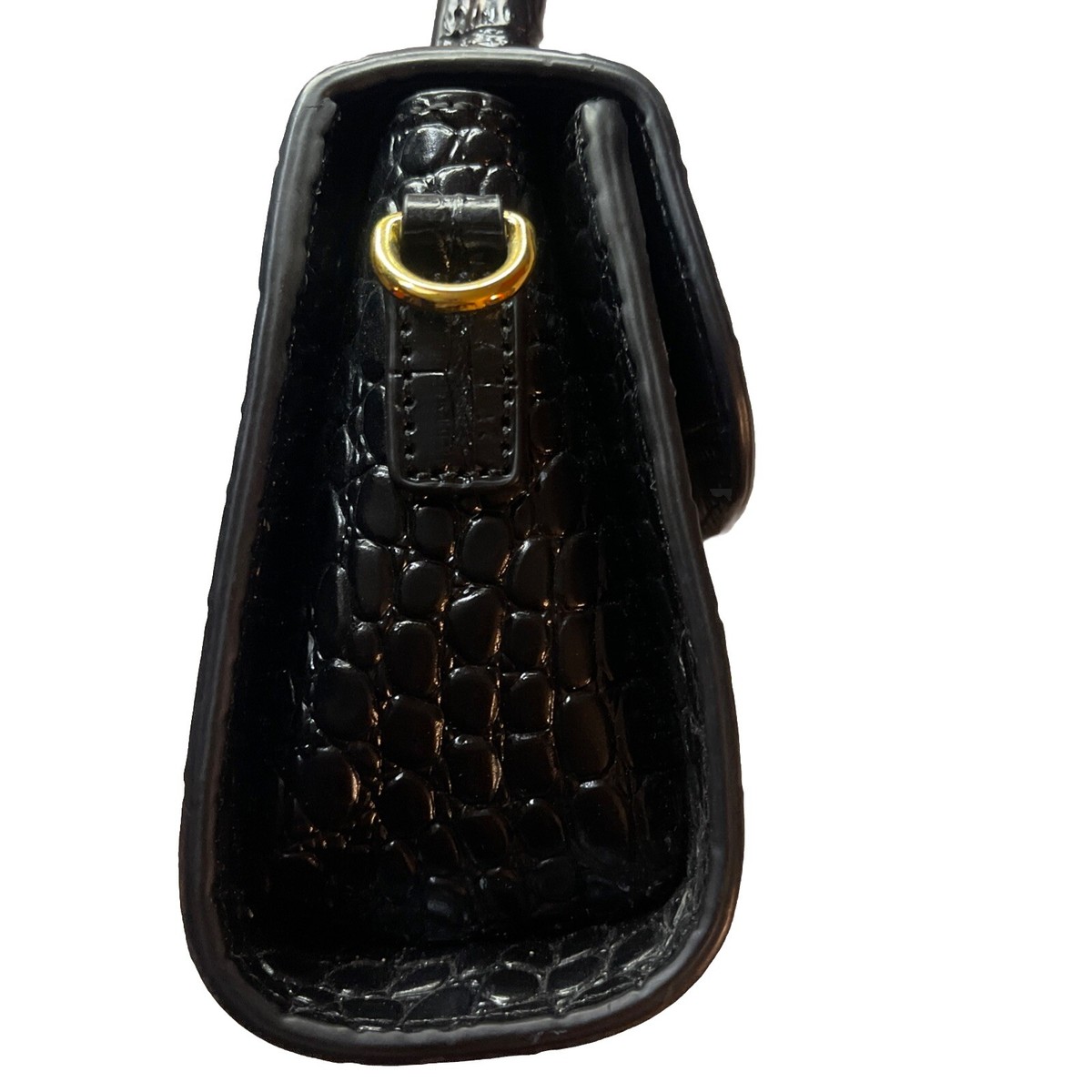 By Far Mini Black Croco Embossed Leather Bag (6.5x4.5x2.5) W By Far Mini Black Croco Embossed Leather Bag (6.5x4.5x2.5) W