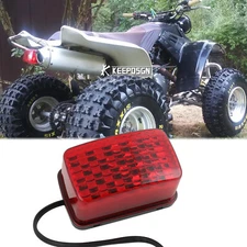 Red LED Tail Light Assembly DRL + Brake Lights Refit For Yamaha Warrior YFM 350