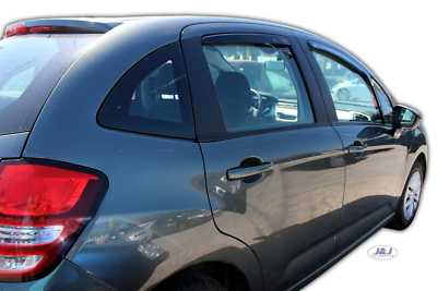 Deflettori D'aria Anteriori E Posteriori Per Citroen C3 5 Porte (2010-2016) - Set Di 4 Pezzi, Colore Grigio