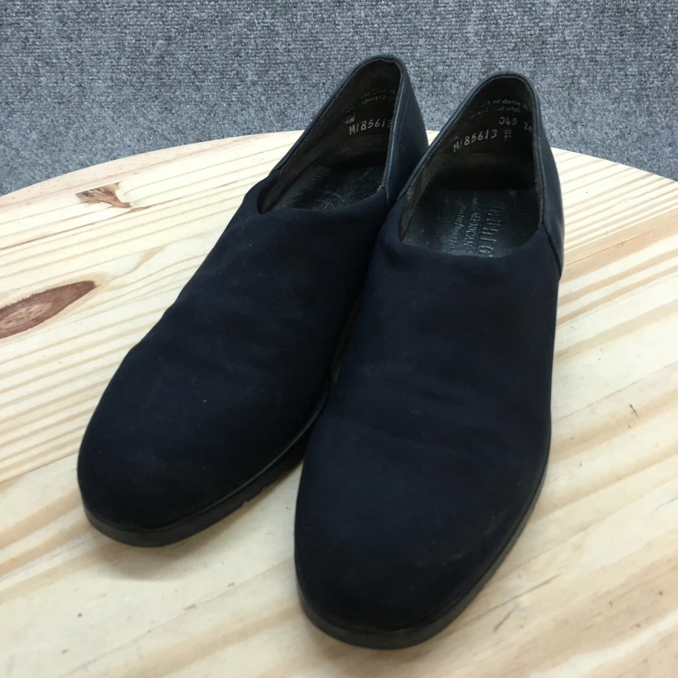 Zapatos de salón Munro Americanos para mujer 7,5 W mocasines de cuero azul tacones en bloque informales Foto 3 de 4