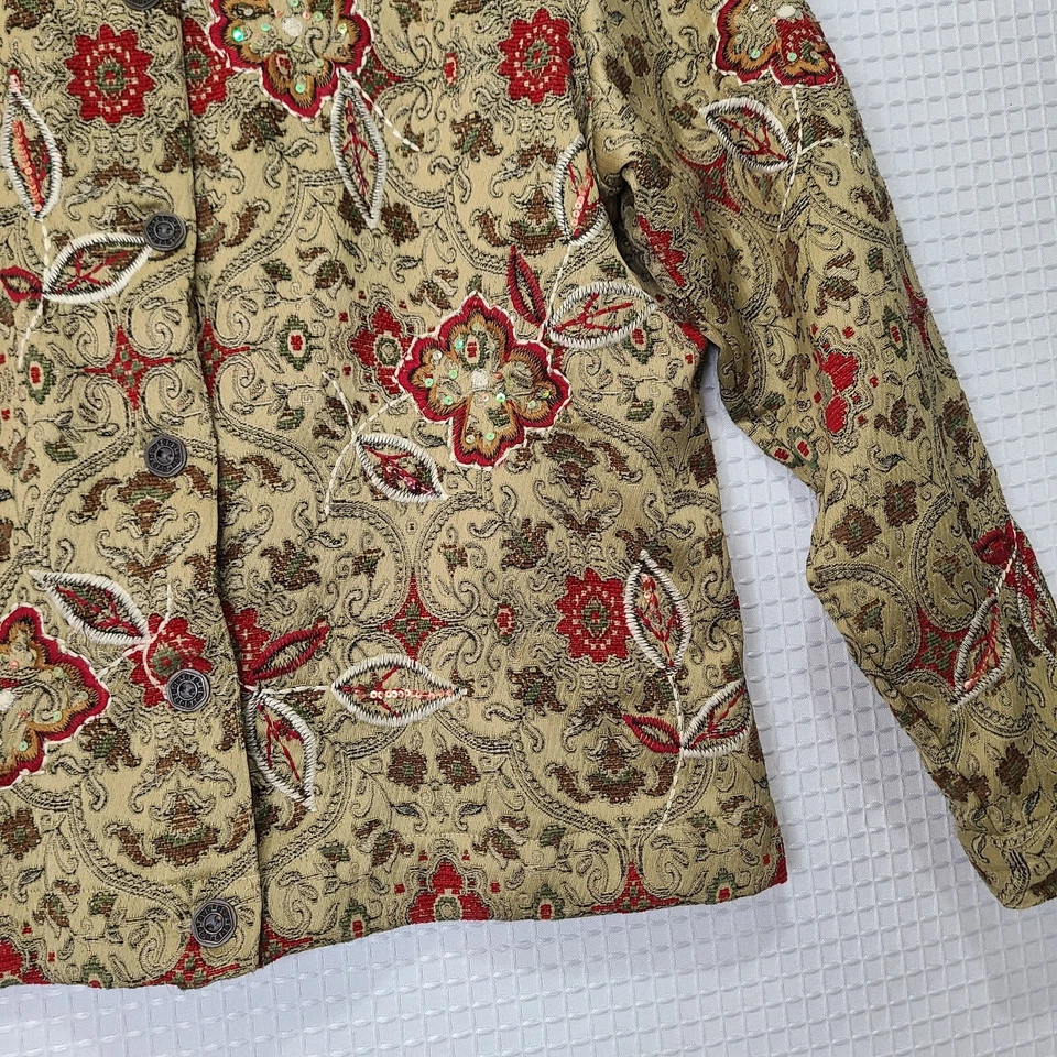Chaqueta De Colección Usada en Excelente Condición Talla M Para Mujer Laura Ashley Beige Floral Paisley Cottage Core Foto 4 de 4