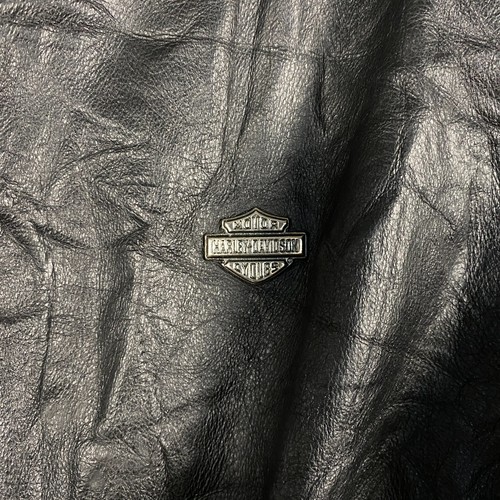 Harley Davidson Full Zip Leather Biker Jacket Womens Small Black Pockets - Picture 2 of 18