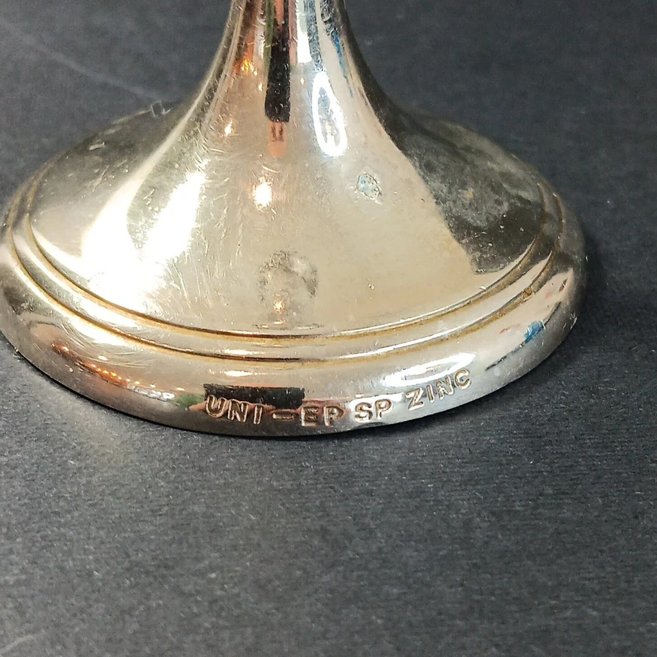 Jarrón plateado de 7 pulgadas de alto Uni EP SP zinc sin pulir Italia Foto 3 de 4