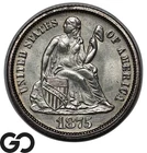 1875 Seated Liberty Dime, Sharply Struck Gem BU++