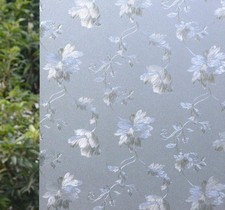 VSUDO 2 Rolls 35.4" by 78.7" Static Cling Window Film for Privacy, Hibiscus F...