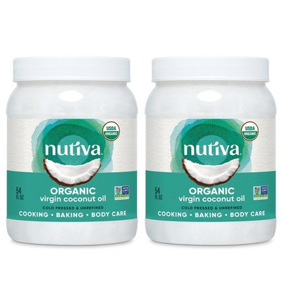 Nutiva Organic Cold-Pressed Virgin Coconut Oil, 54 Fl Oz 54 (Pack of 2)