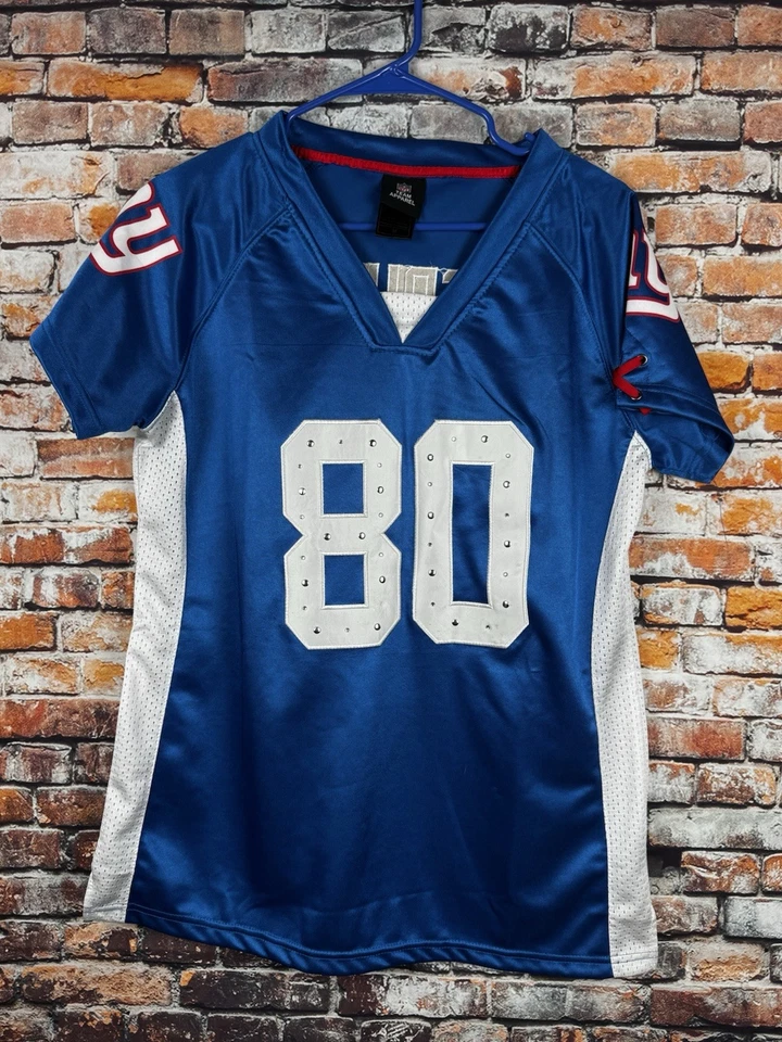 Camiseta mediana Victor Cruz New York Giants azul para mujer lentejuelas NFL Foto 2 de 4