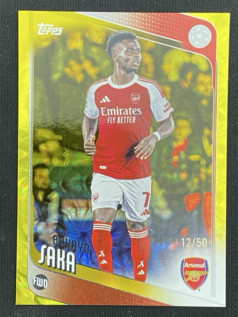 Bukayo Saka 2025-26 Topps UCC Japan Edition Gold Sunflower Base /50 #12