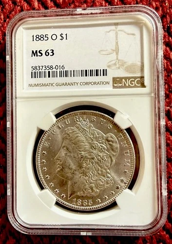 1885-O New Orleans Minted Morgan Silver Dollar Coin NGC MS 63 Certified!!!