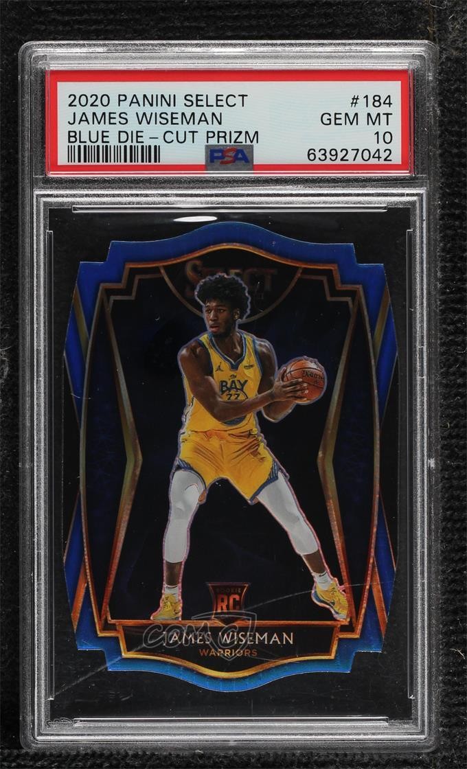 2020-21 Select Premier Level Blue Prizm Die-Cut James Wiseman PSA 10 GEM MT 2u3