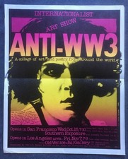 1980 Póster Anti-WW3 Exposición de Arte Internacionalista SF Póster Brigada Rachael Romero