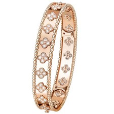 Van Cleef Arpels Perl e Clovers Large Model Bracelet 18K Rose Gold