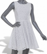 City Studio Women's Juniors White Lace Fit & Flare Dress Size 5