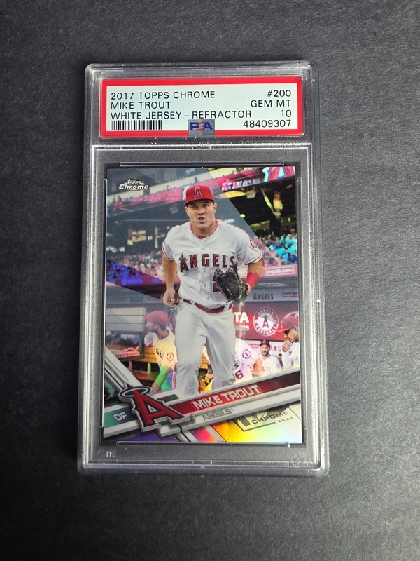 2017 Topps Chrome - Mike Trout #200 Refractor White Jersey PSA GEM MINT 10