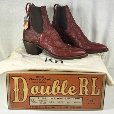 RRL Double RL Ralph Lauren Lottie Red Leather Cowboy Boots Women s 8.5 B NIB USA
