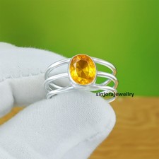 Citrine Gemstone 925 sterling silver handmade Gift Ring US size 5 to 13
