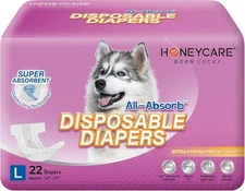 Honey Care All-Absorb Disposable Female Dog Large (Pack of 1), blue and white 