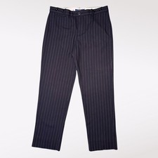 Polo Ralph Lauren Navy Wool Pinstripe Trousers Straight Leg Size 10
