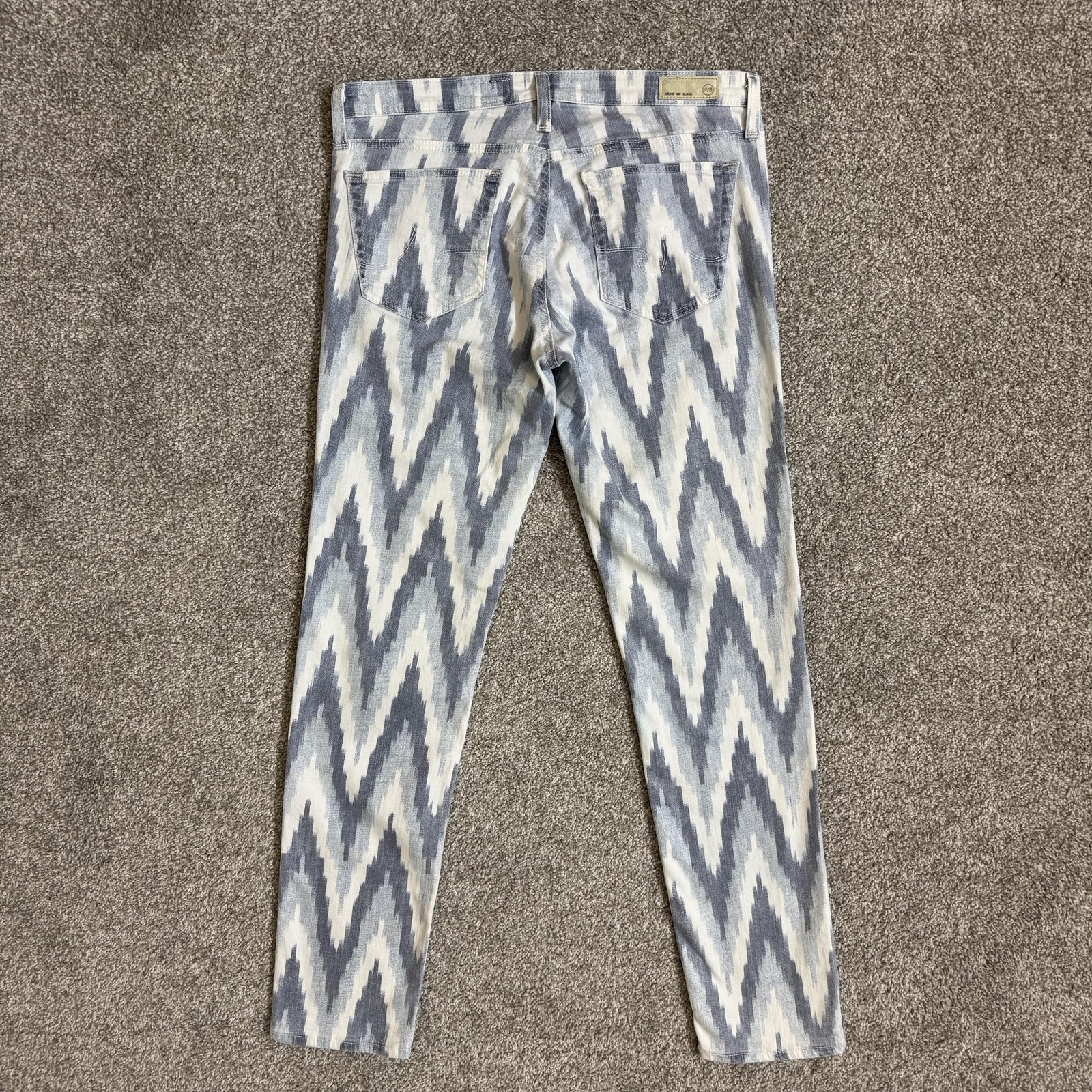 AG Adriano Goldschmied Jeans Womens 30R Blue Ikat Stilt Cigarette Skinny USA thumbnail 2