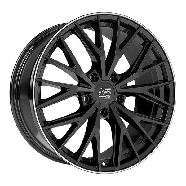 1X MSW (Oz) MSW 44 Gloss Black Polished Lip 9.0Jx20 5X112 ET26-image