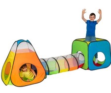 Pop Up Play Tent Set with Tunnel 3-in-1, Foldable