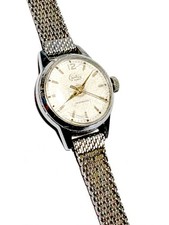 VINTAGE SWISS LADIES CREATION 17 JEWEL WATCH & FISCHER GLISSANDO METAL MESH BAND
