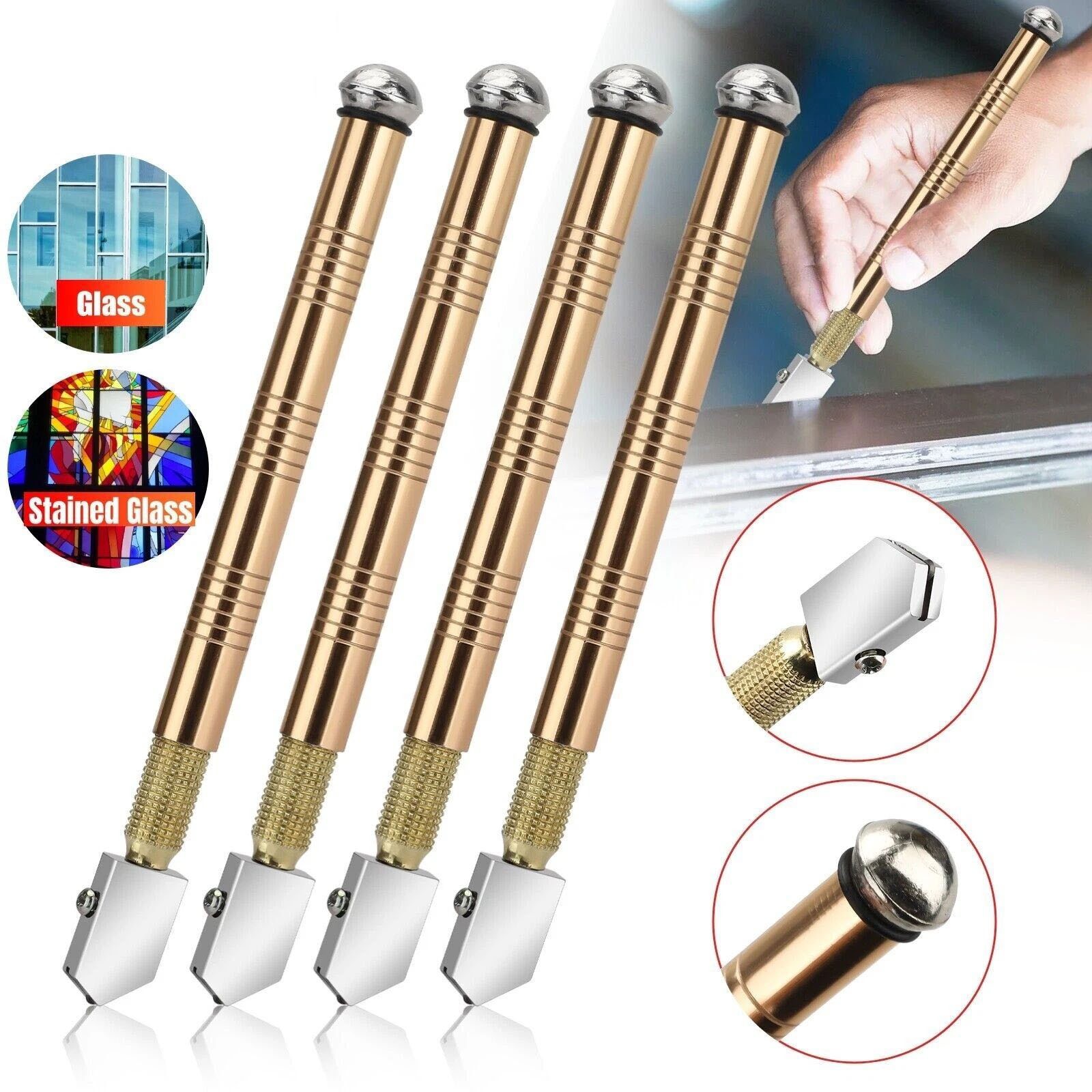 4pcs 15.5cm Professional Diamond Glass Cutter With Ergonomic and Non-slip Handle