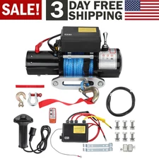 13000LBS Electric Winch 12V Steel Cable Truck Trailer Towing Off-Road 4WD Set A