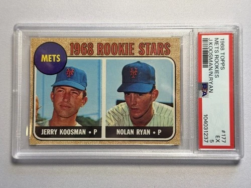 1968 Topps - 1968 Rookie Stars Nolan Ryan, Jerry Koosman #177 (RC) PSA 5!