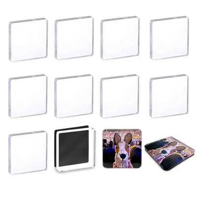 45pcs Blank Acrylic Fridge Magnets, 2" x 2“ Personal DIY Decorative Refrig - Image 1 of 4